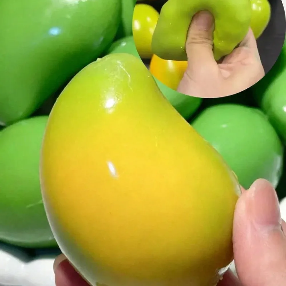Handmade Crispy Mango Stress Ball, Color-Changing Squishy Fidget Toy, ASMR image 2