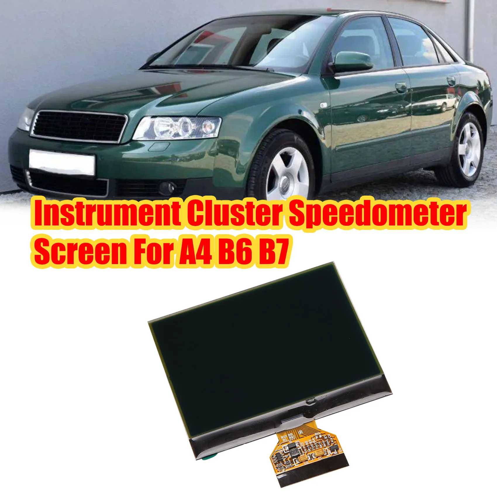 Car Instrument Cluster Speedometer Screen with Short Ribbon Connector LCD Display for Audi A4 B6