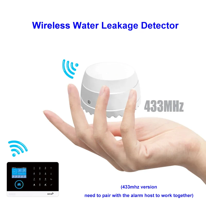 TAIBOAN-Detector de fugas de agua inalámbrico, Sensor de advertencia de desbordamiento de inundación, sistema de alarma de seguridad para el hogar, 433MHz, PG103