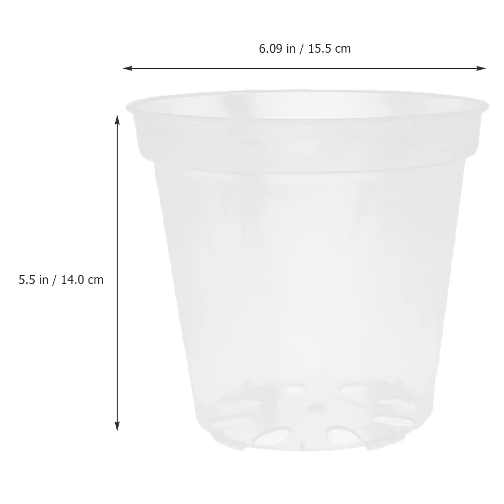 

6Pcs Transparent Plant Pots Set Clear Orchid Containers with Ventilation Holes Strong Plastic Construction Promotes Healthy