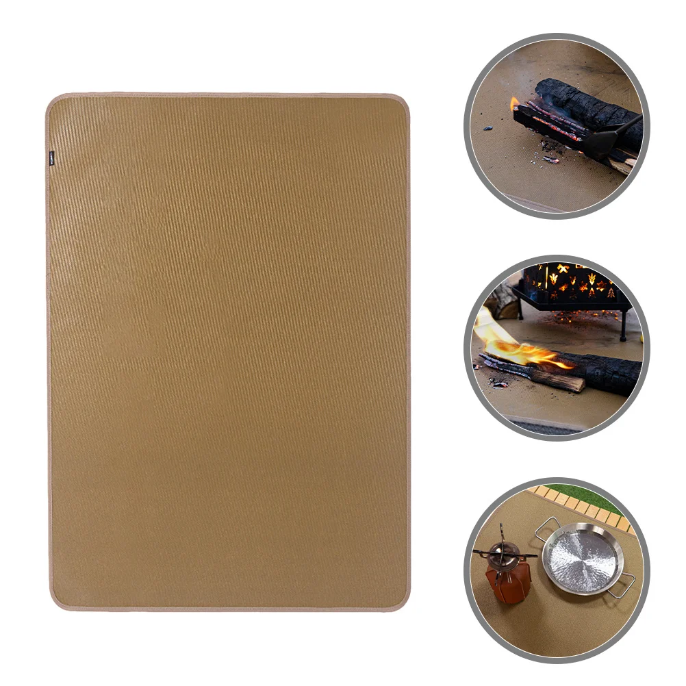 1 مجموعة بطانية مقاومة للحريق سيليكون الألياف الزجاجية مقاومة للحريق للتخييم حفرة النار في الهواء الطلق حقيبة التخزين المحمولة وشملت مقاومة للحريق