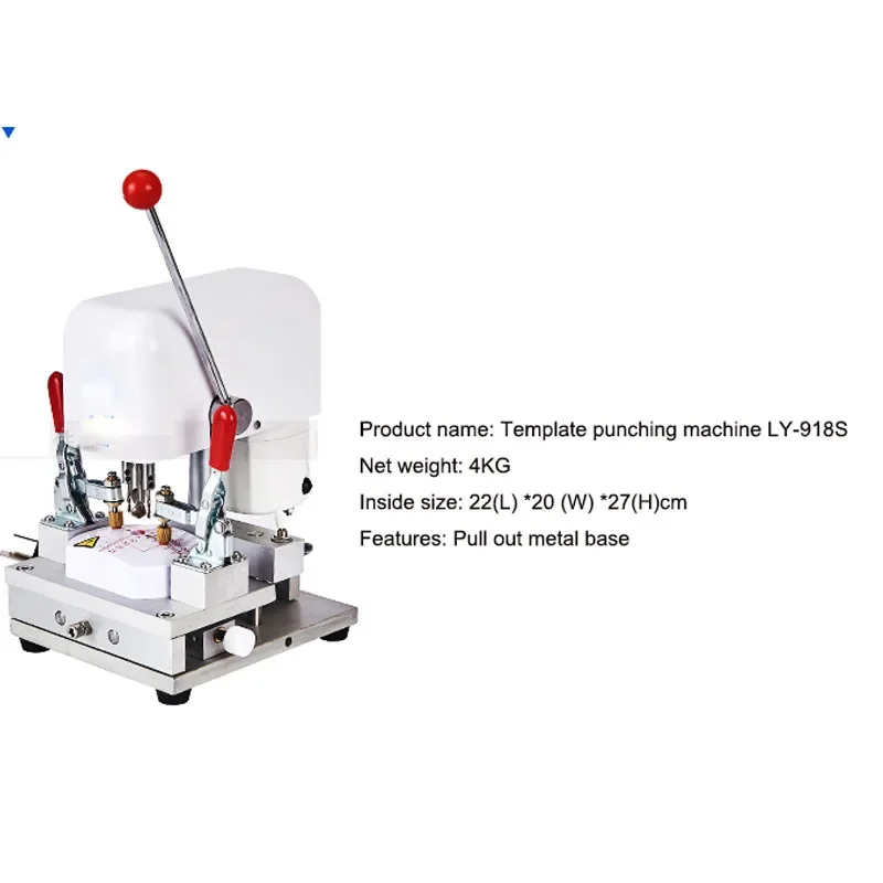 LY-918S Template Punching Machine, Máquina de três furos, Máquina de perfuração de três olhos, Óculos Equipamento de Processamento Loja, Die Template