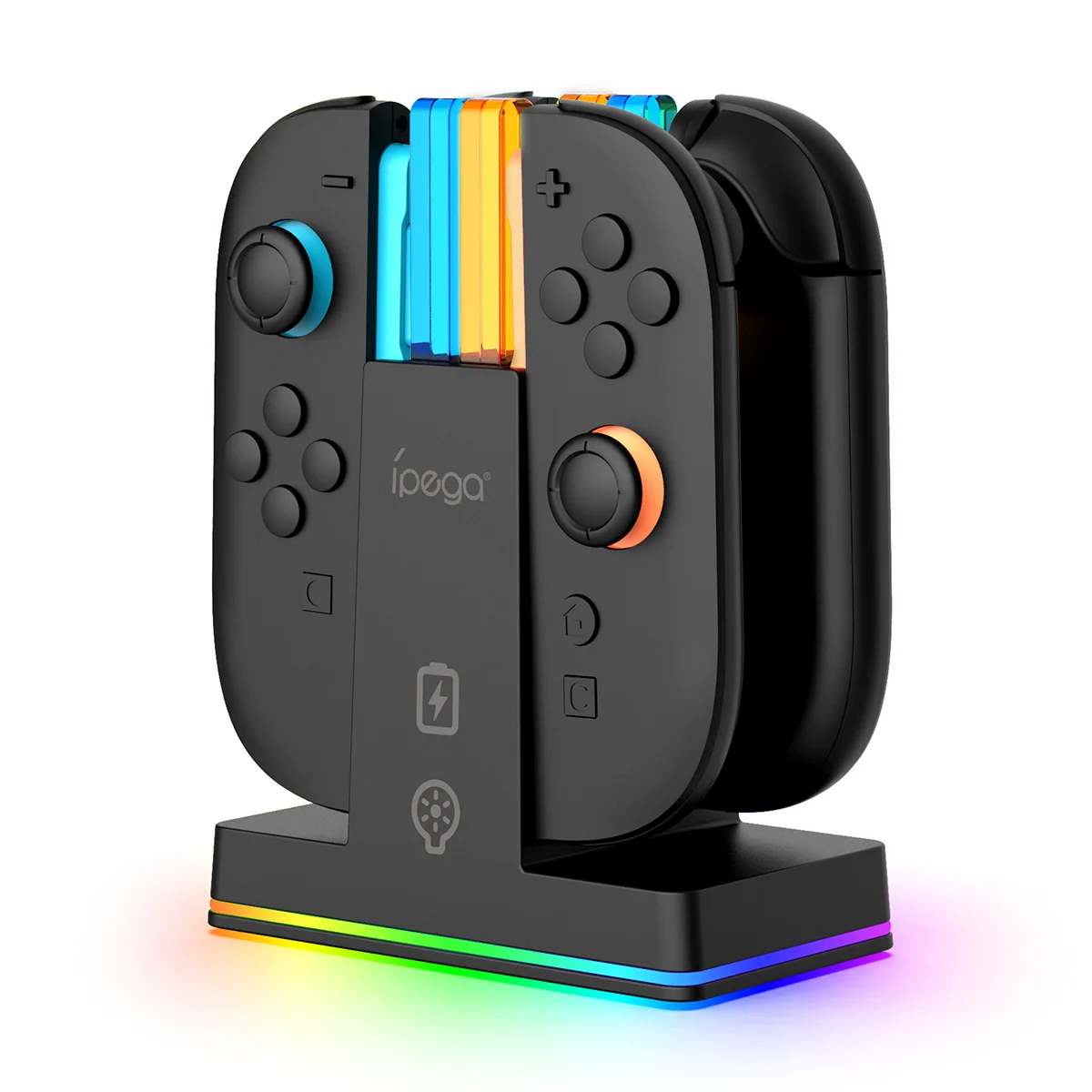Station de chargement IPEGA Quad SW2085 pour Switch 2, Station de recharge avec commande tactile, éclairage RVB et affichage de l'état en temps réel