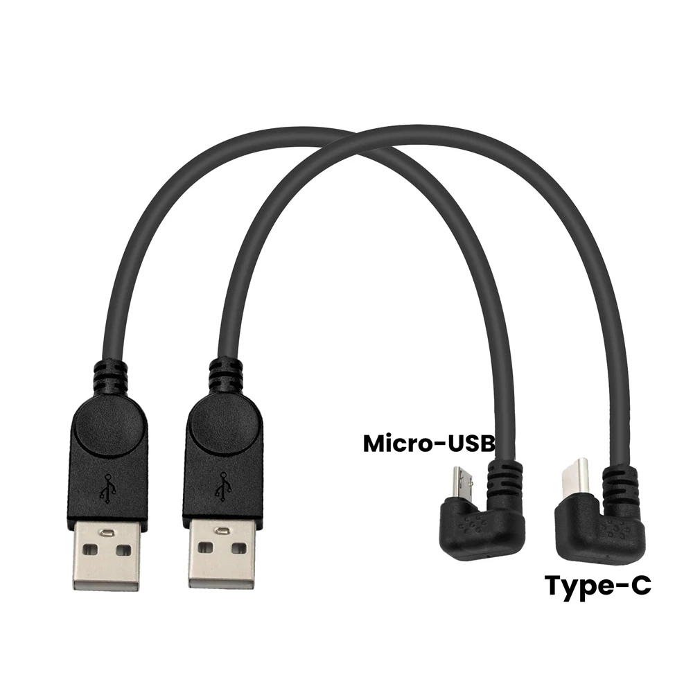 0.3M/1Ft Micro-USB To USB 2.0 Data Cable 180 Degree U Shaped Type-C Charging Power Cord for Most Android Mobile Phones Tablets