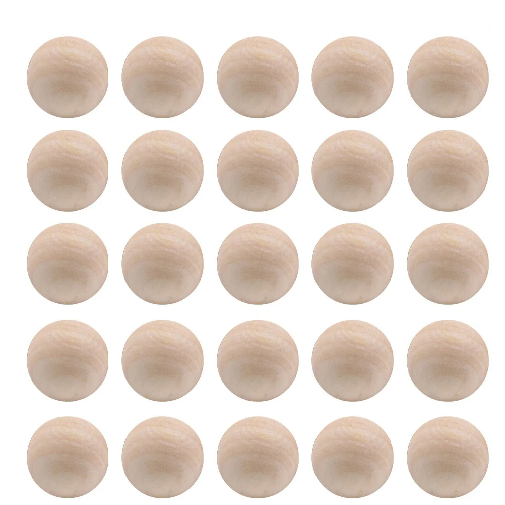 100 Pcs Smooth Surface Beads DIY Craft Gasket Crafts Jewelry Making Round Wooden Ball Bamboo Creative Accessories