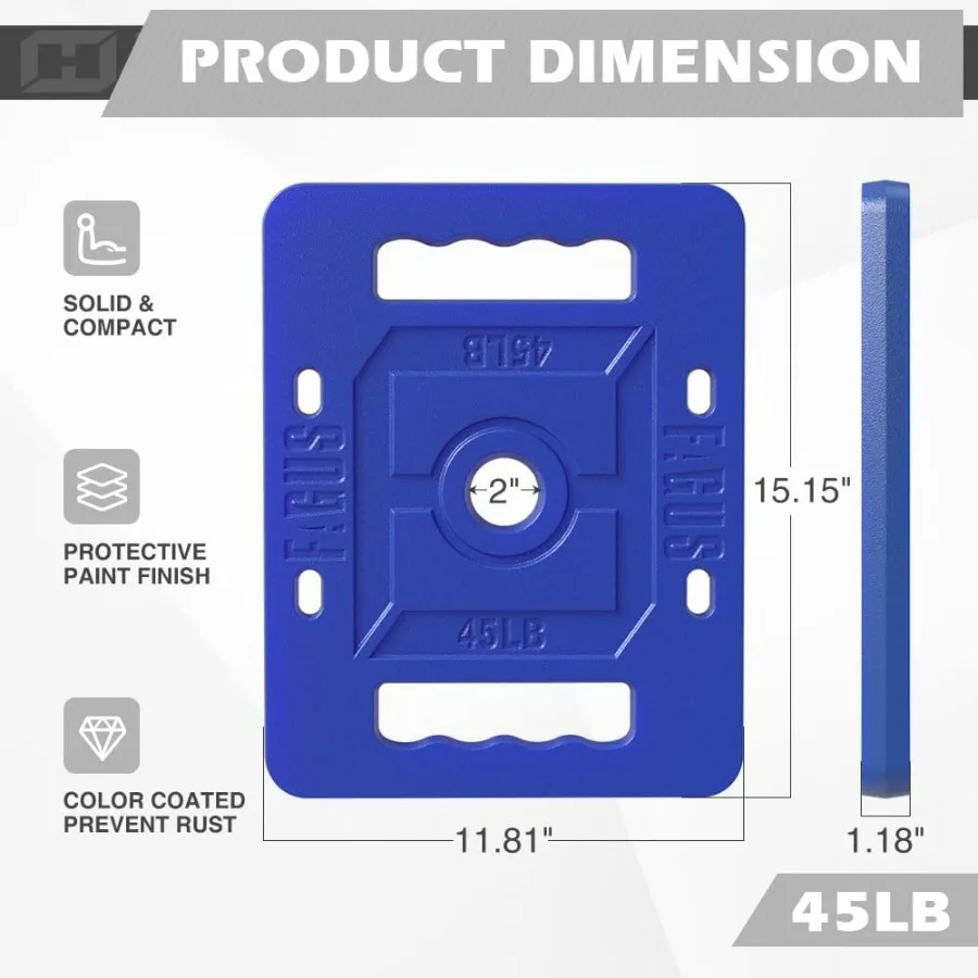 Color Coated 2Inch Cast Iron Rucking Weights for Outdoor Rucking Functional Training Swings Squats Deadlifts Solid Cast Iron We