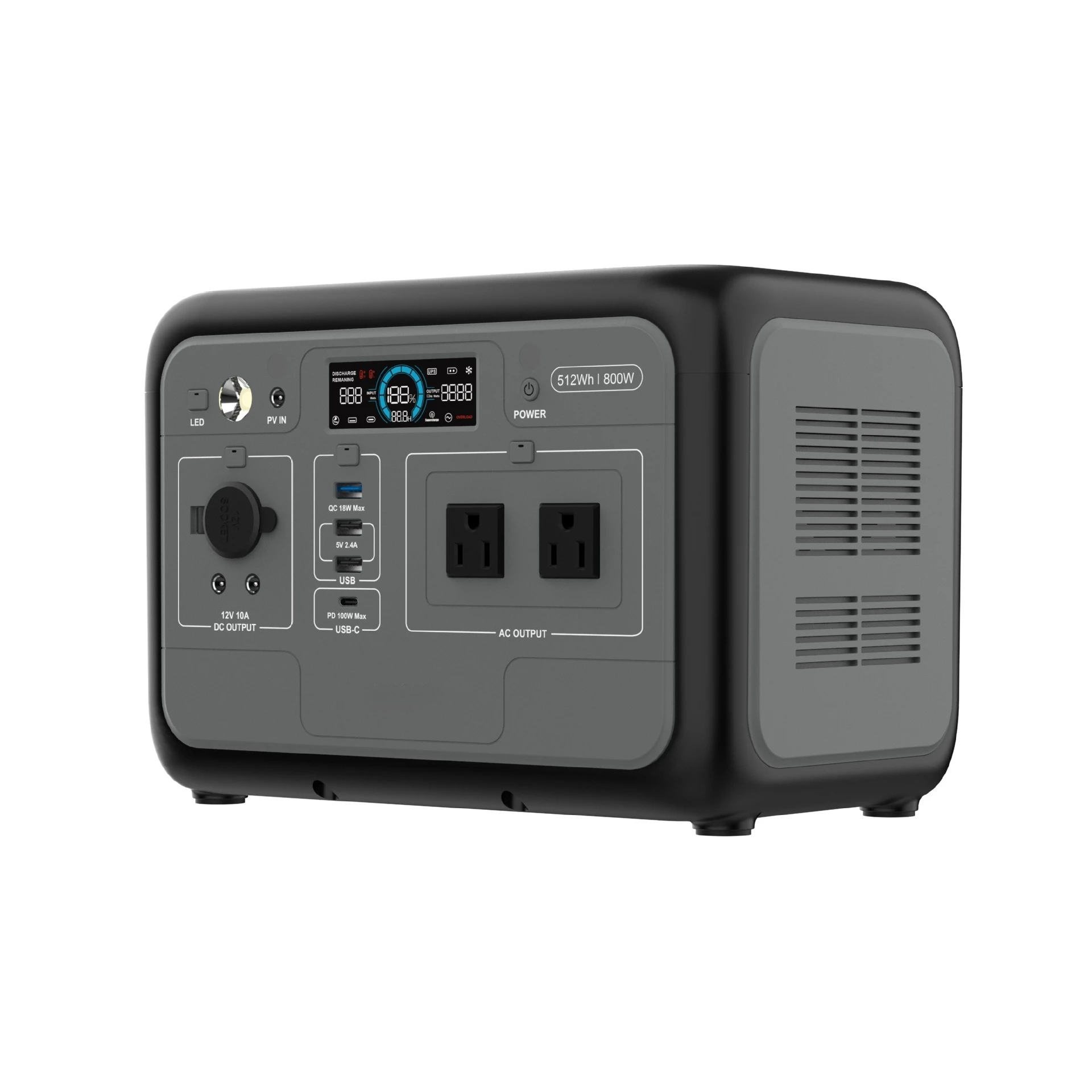Outdoor Power Supply 512Wh Mobile Camping 800W Portable Energy Storage Power Supply Rechargeable