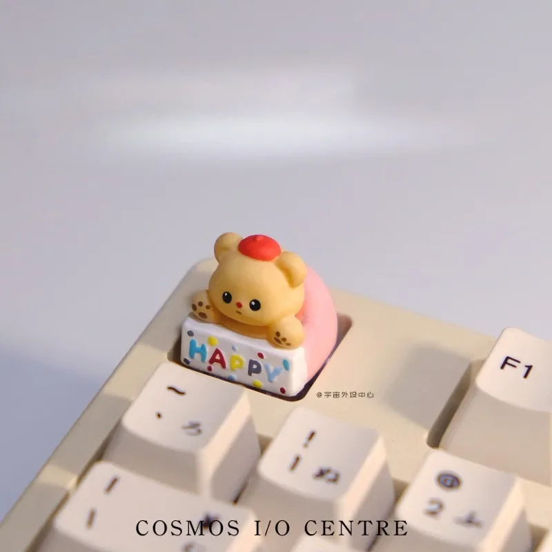 Punto lindo osito Original Keycap teclado artesanal tapa hecha a mano personalidad resina personalizado Gaming Teclado mecánico regalo