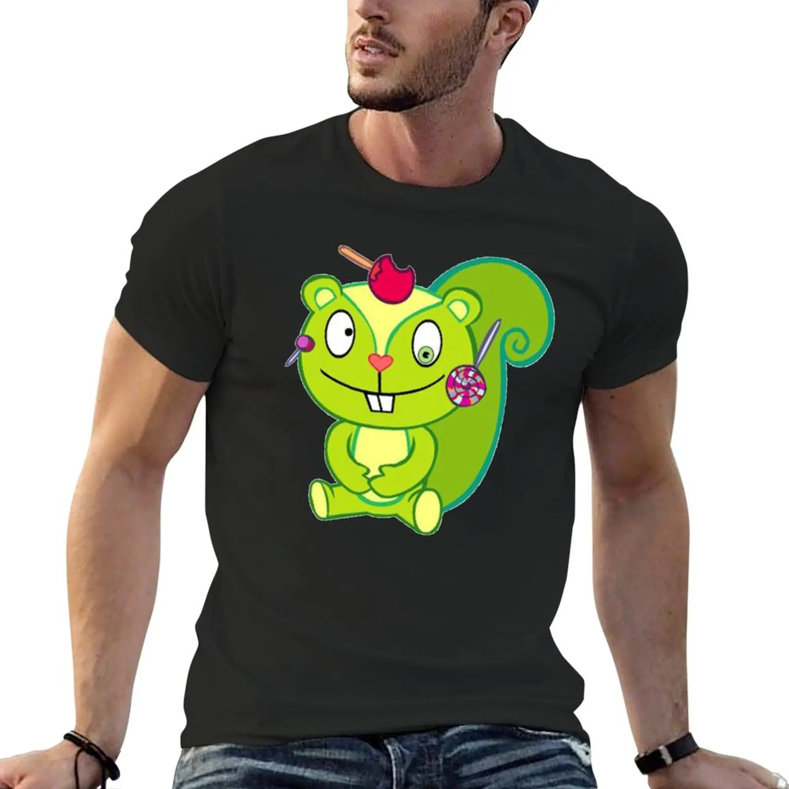 Nutty - Happy Tree Friends T-Shirt tops oversized black t-shirts for men