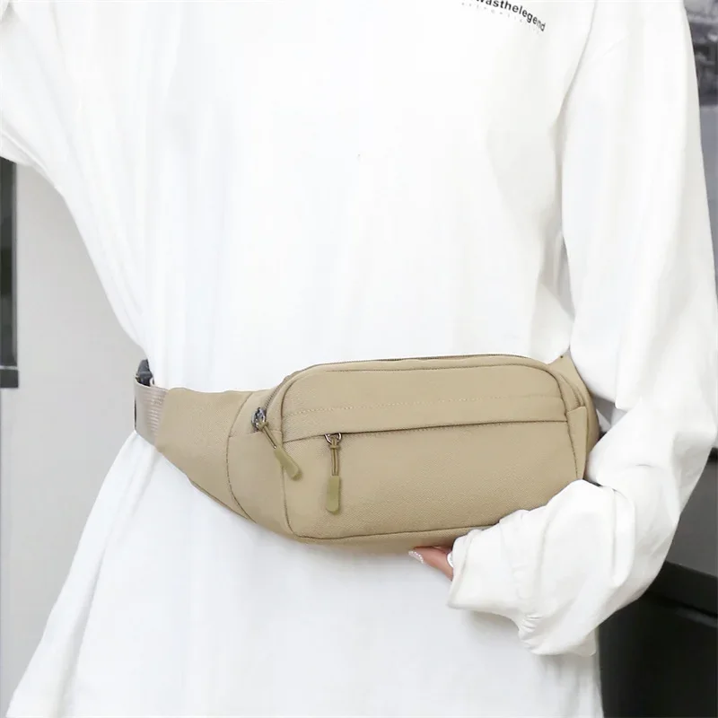 Unisex Men Waist Bag Pack Purse Casual Large Phone Belt Bag Pouch Women's Canvas Travel Phone Bag Fanny Banana Bag Hip 3 Pockets