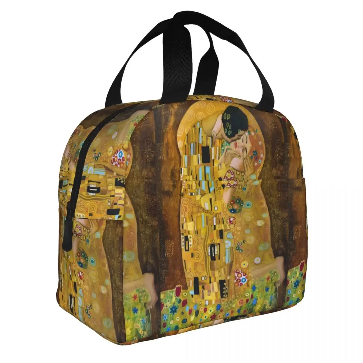 Gustav Klimt The Kiss Insulated Lunch Bags Leakproof Abstract Freyas Art Lunch Container Cooler Bag Tote Lunch Box School Picnic