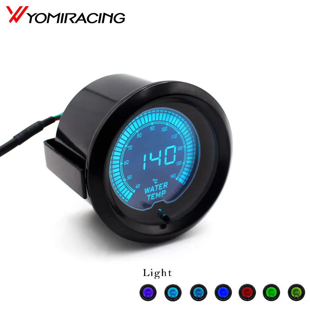 

YOMI Brand New Water temperature meter 2" 52mm EVO 7 Colors LCD Water temp gauge 40-140 Celsius With Sensor