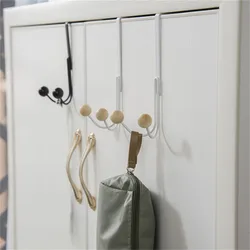 Double Hanger Hooks Over The Door Free Punching For Hanging Hats Bags Holder Tie Scarf Key Hook Clothes Coats Rack Towel Shelf