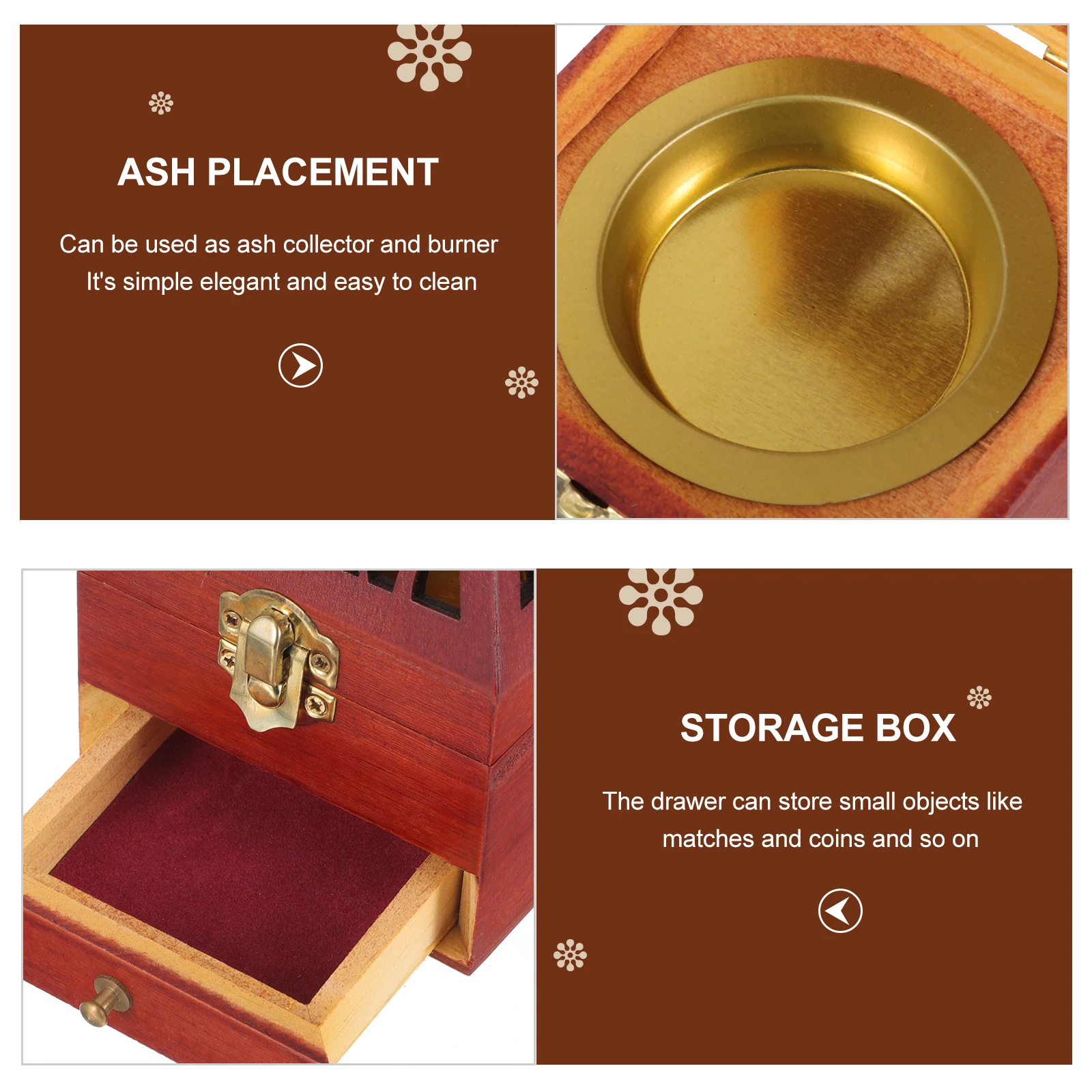 

Wooden Incense Aromatherapy Holder Box Japanese Brown Home Furnace Decor Pyramid Censer Table nament Storage
