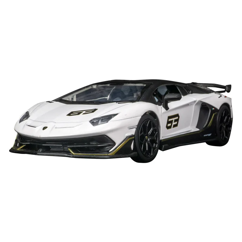 1:24 Lamborghini Aventador SVJ 63 Alloy Racing Car Diecasts Metal Toy Car Model Collection Sound And Light Childrens Gifts