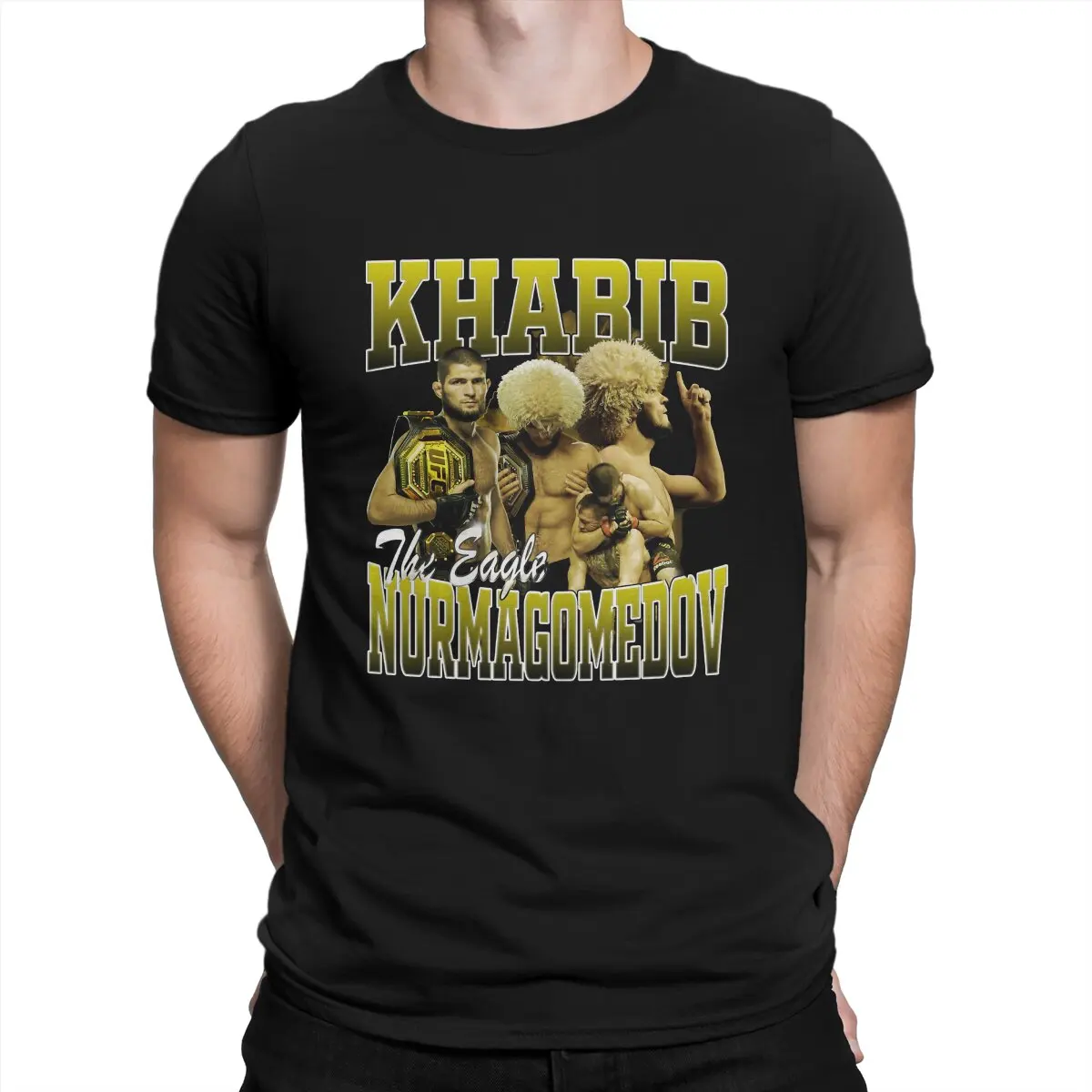 Khabib-Camiseta creativa de Nurmagomedov para hombre, Camiseta básica de cuello redondo, ropa de calle personalizada, regalos de cumpleaños