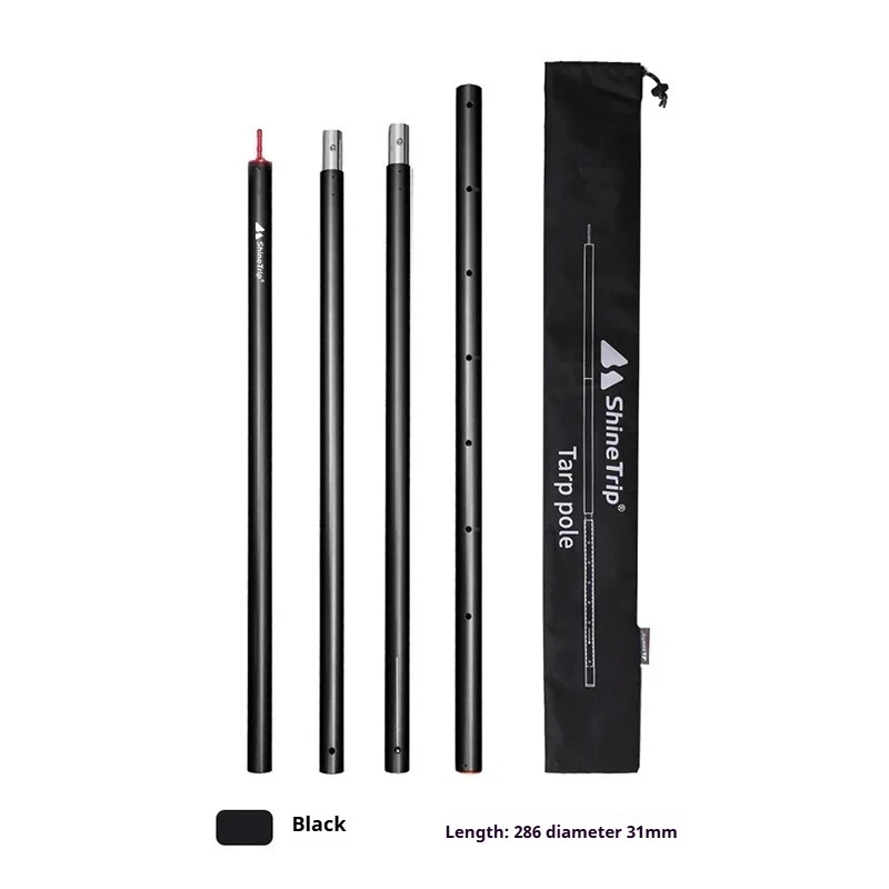 

ShineTrip Canopy Pole 4 Sections Aluminum Alloy Bracket Outdoor Camping Tent Foyer Support Rod Bold 28mm Elastic Buckle Rod