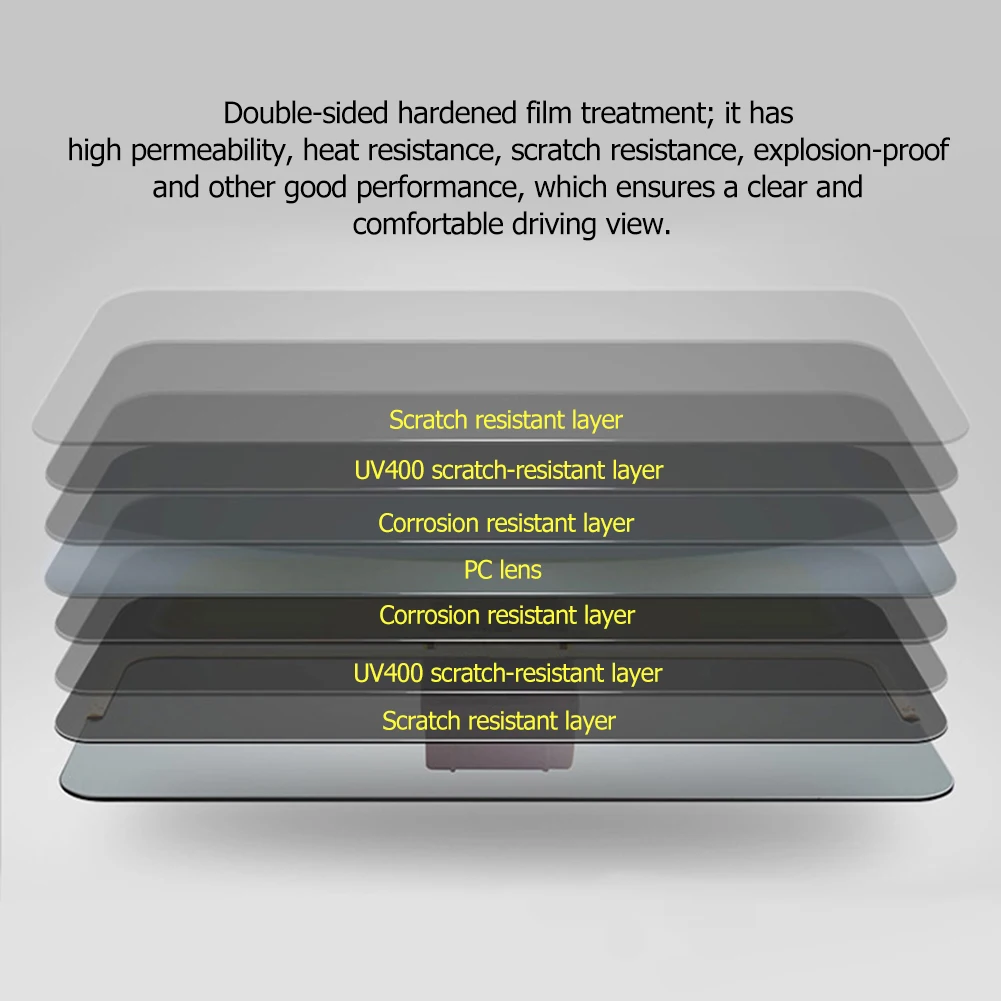 واقي شمس للسيارة HD مضاد لأشعة الشمس نظارة مبهرة ، ليلًا ونهارًا ، رؤية مضادة للوهج ، مرآة قيادة ، طية الأشعة تحت الحمراء رؤية واضحة ، 2 في 1 #4