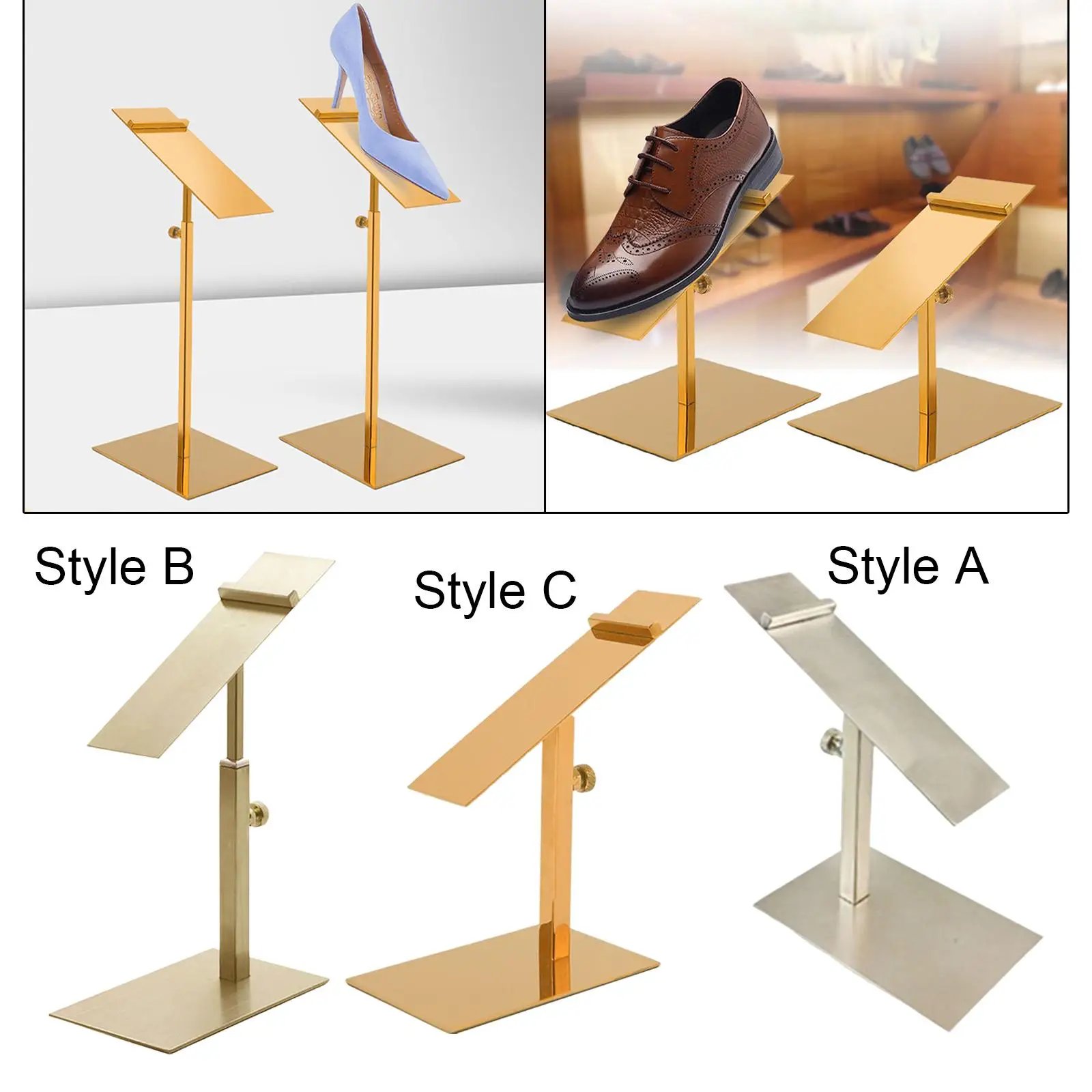 Shoe Display Stand Adjustable Height Prop Rack Stand Holder Space Saver Shoe Riser for Store High-Heel Shoe Shop Women Sandals