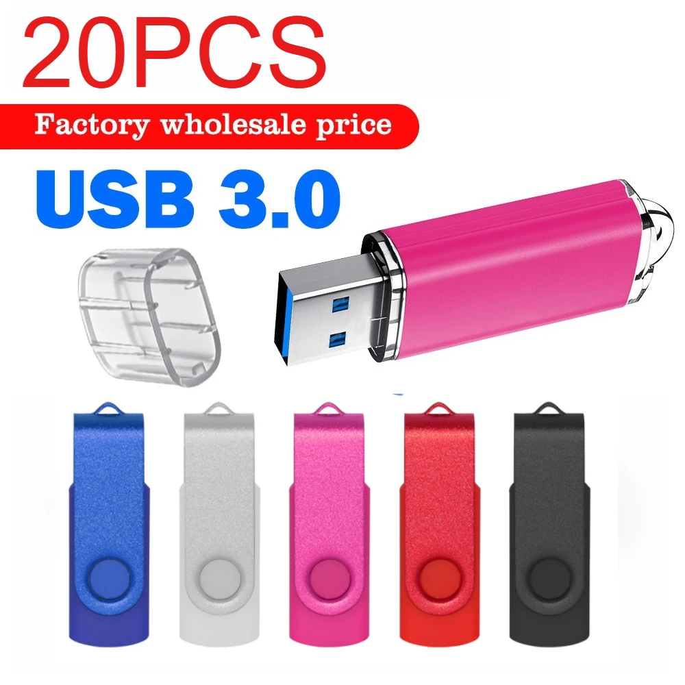 

Custom LOGO 20PCS Flash Drive Pen Drive High Speed Usb Stick 3.0 8GB 16GB 32GB 64GB memoria stick memory Pendrive