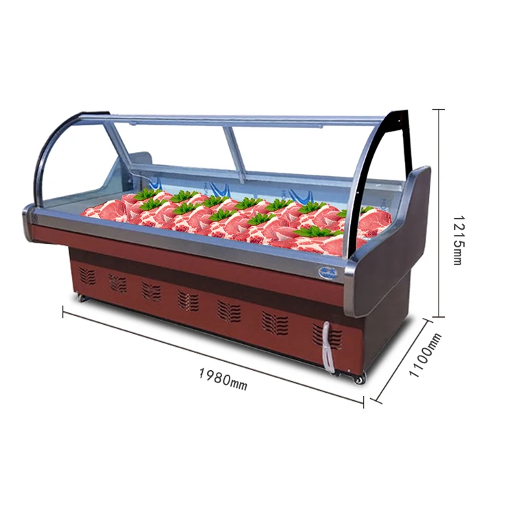 Green&health Commercial Stainless Steel Seafood Fish Display Freezer Case Showcase Table With -10 Degree