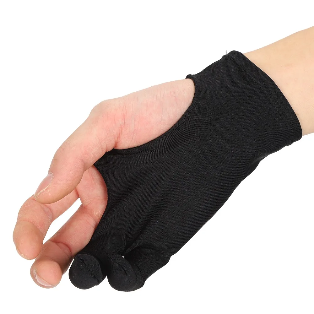 2pcs Smooth Two-Finger Design Drawing Gloves Anti-Mistouch Breathable Fabric Artist Gloves Sketching Gloves For Drawing Paper