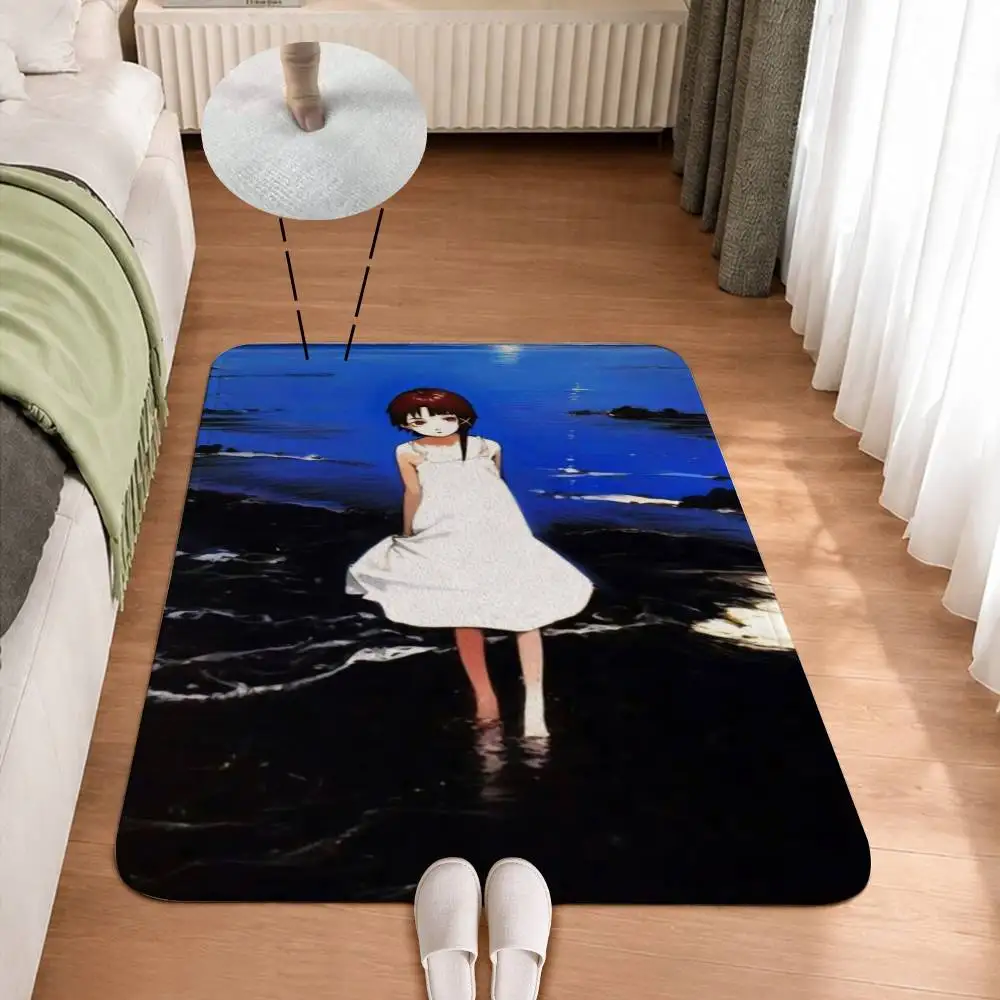 Wired Girl S-Serial Experiments L-Lain Short Plush Bathroom Door Mat, Hallway Decor Rug, Home Entry Welcome Floor Mat