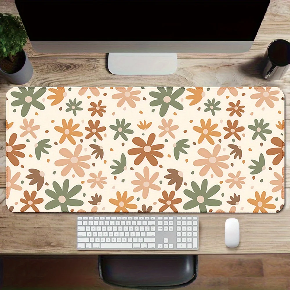 

Vintage Floral Mouse Pad - 89.92cm x 39.88cm Non-Slip Rubber Base, Extended Keyboard & Mouse Pad with Ergonomic Wrist Support, S