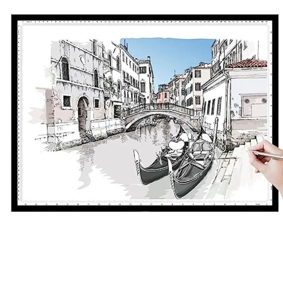 

A2 Light Pad - 26"x19", 10000+ LUX Super Bright 10 Levels/Stepless Dimming 3 Colors Art Light Board Extra Large with UL Adapter
