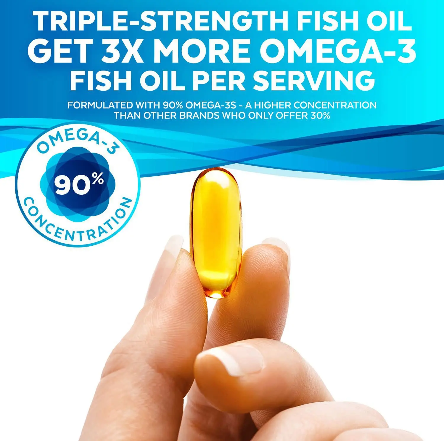 1 Bottles Deep Sea Fish Oil Omega 3 Supplements EPA ＆ DHA Health Brain Function Healthy Skin and Nails