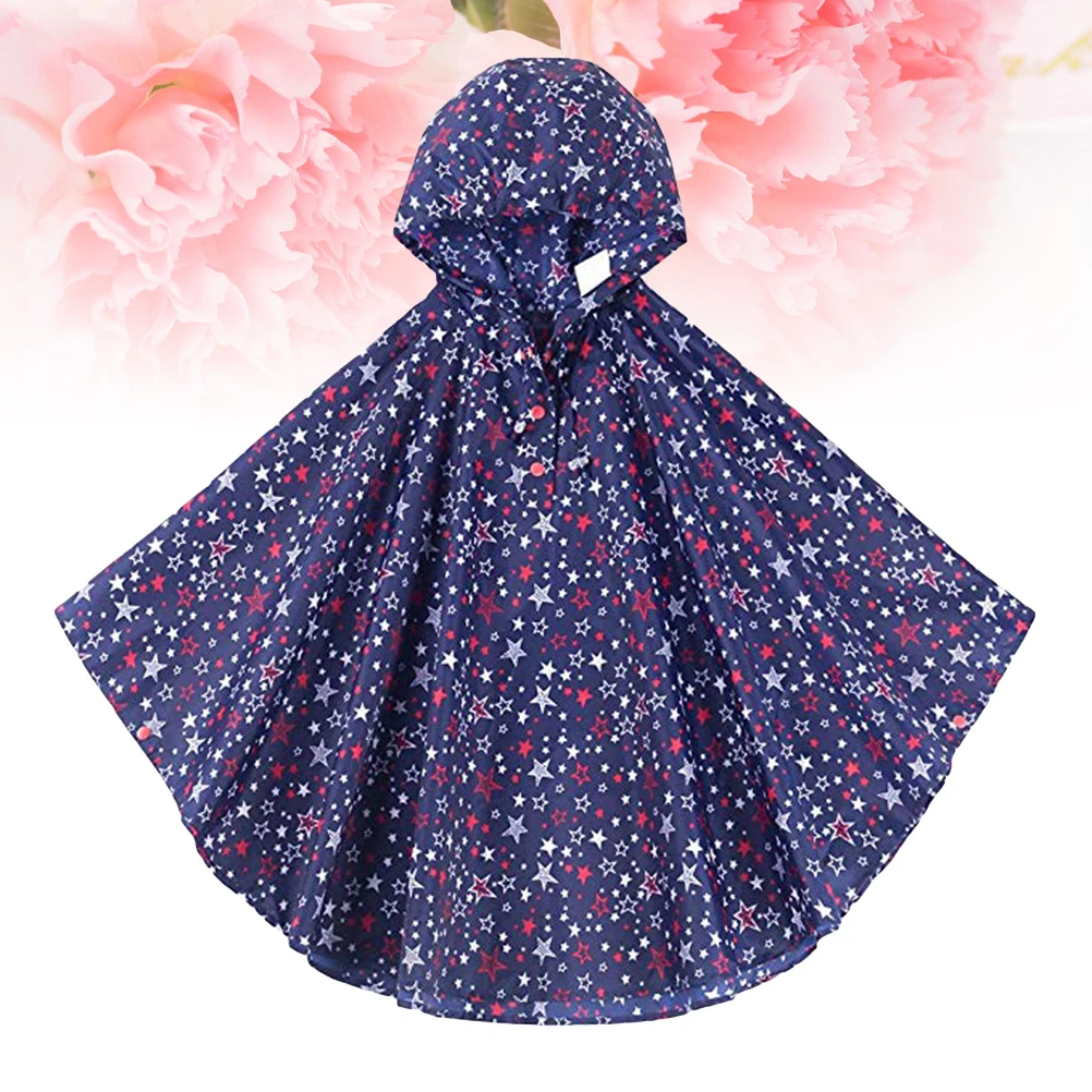 

Cute Star Cloak Rain Children's Raincoat Kids Ponchos with Hood