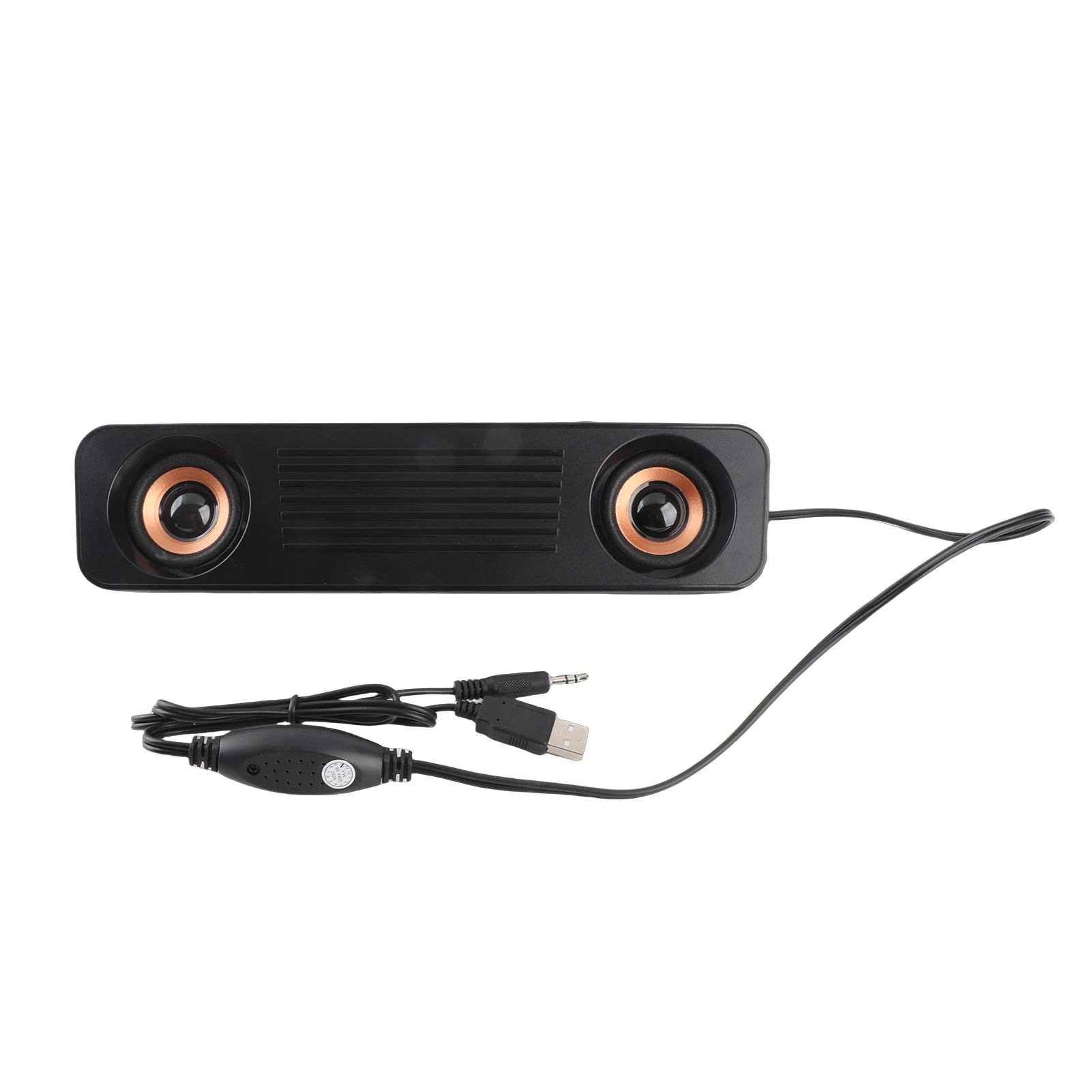 Wired Speaker HiFi Stereo Subwoofer USB Powered 3.5mm Plug Portable Desktop Long Speaker for Computer Wired Desktop Speaker