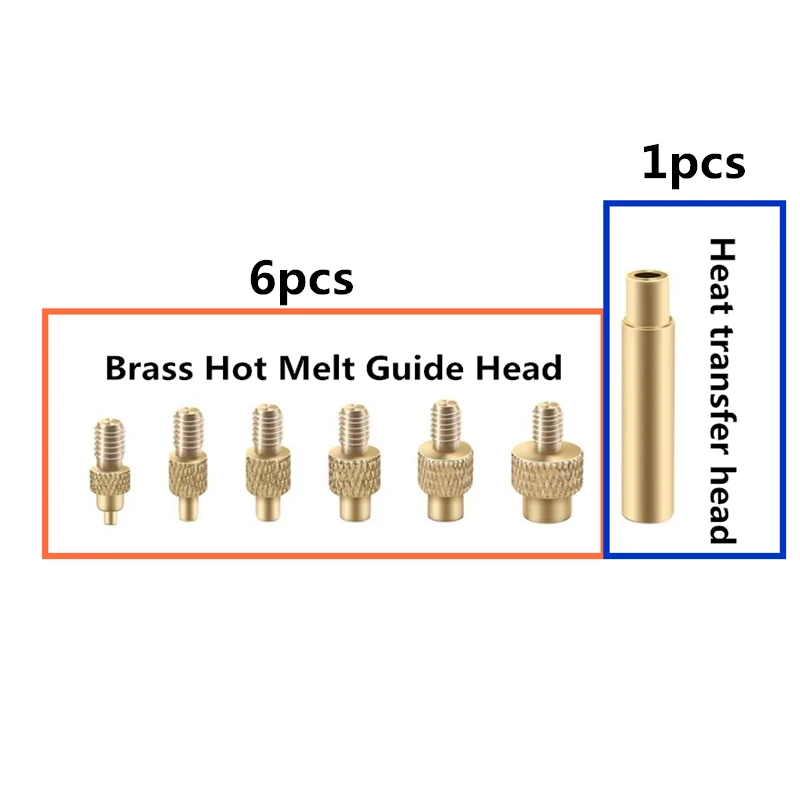 

Heat Set Insert Soldering Iron Tip M2 M3 M4 M5 M6 M8 Brass Hot Melt Inset Nut Embedded Thread Insertion Kit For 3d Printing