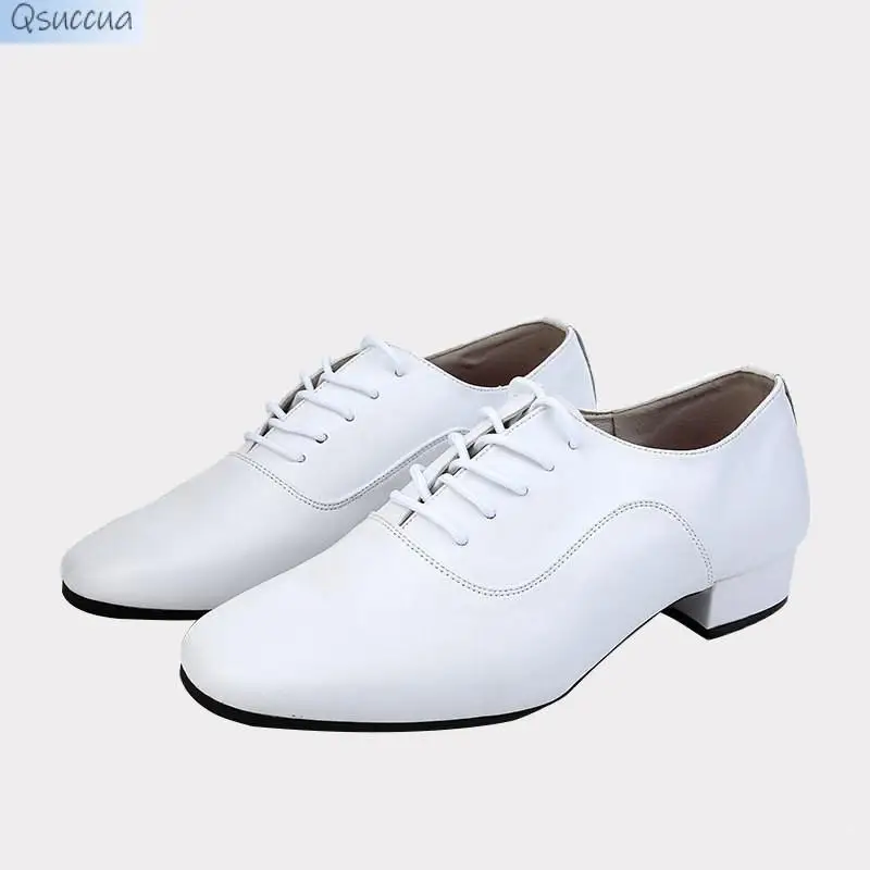 Sepatu dansa pria, kulit sapi lembut sol Latin Modern