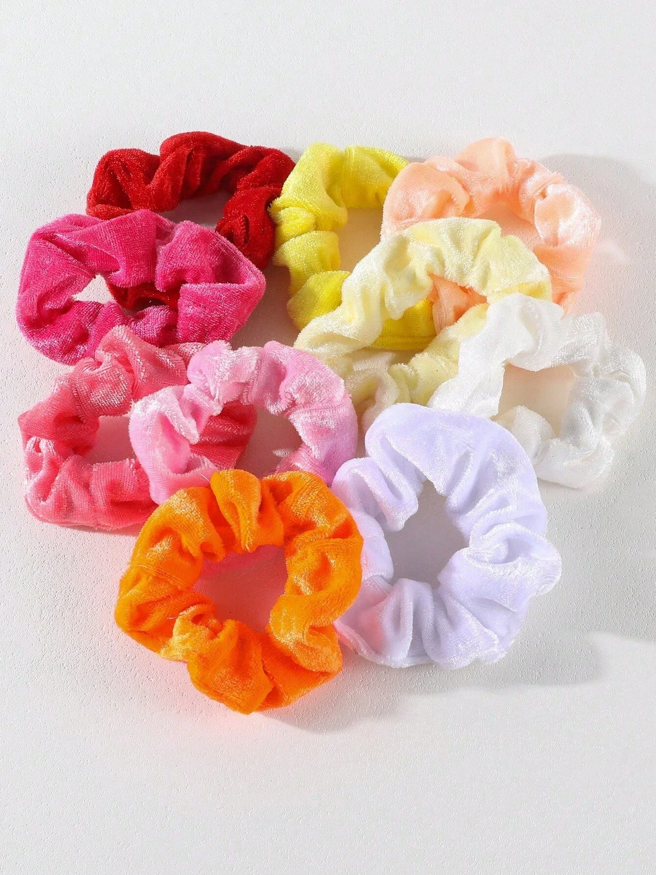 

30pcs/Pack Girls' Multicolor Velvet Scrunchies, Colorful Velvet Hair Ties Ponytail Holders Hair Accessories