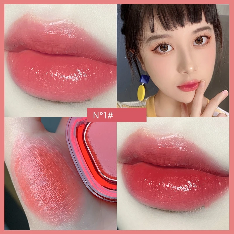 Gella\'s 6 Colors Sexy Red Lipsticks Waterproof Moisturizing Lip Glaze Tint Long Lasting Lip Stick Makeup Korean Cosmetics