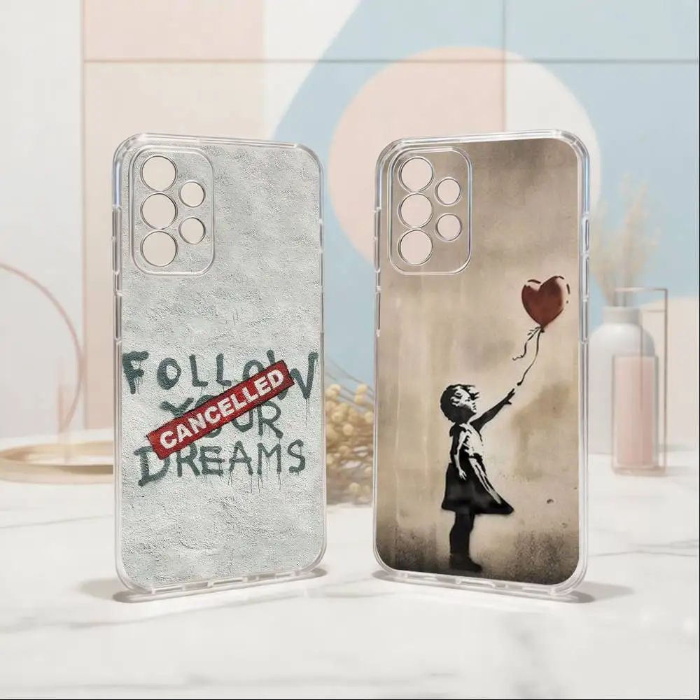 G-Graffiti Artist B-Banksy Phone Case For Samsung S25,S24,S21,S22,S23,S30,Ultra,S20,Plus,Fe Transparent Cover