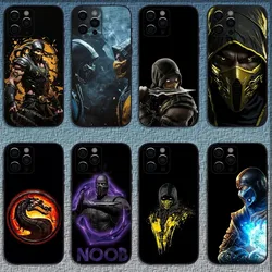 Game M-Mortal Kombat Phone Case For iPhone 16,15,14,13,12,11,Pro,X,XS,Max,XR,Plus,Mini Soft Black Cover