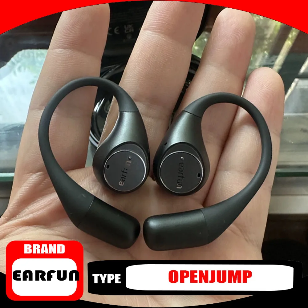 

EarFun OpenJump Wireless Earbuds Open-Ear Bluetooth Noise Cancellation Low Latency Sports Headset IP67 Waterproof Ear Hooks New