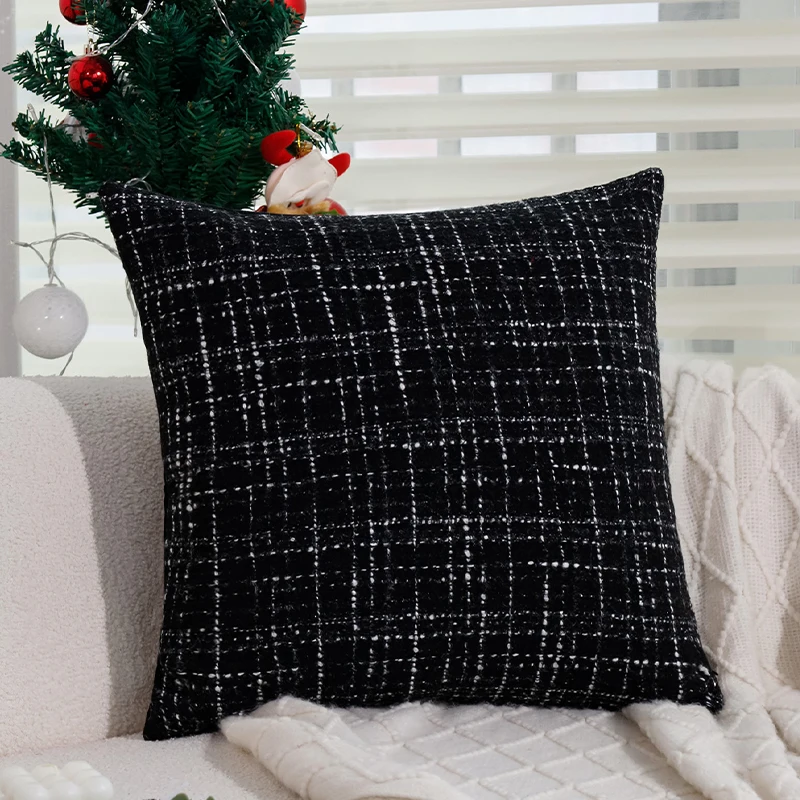 

Cushion Cover Christmas Home Decoration 45x45 30x50cm Retro Black Simple Pillow Cover for Lumbar recliner chair Pillowcase