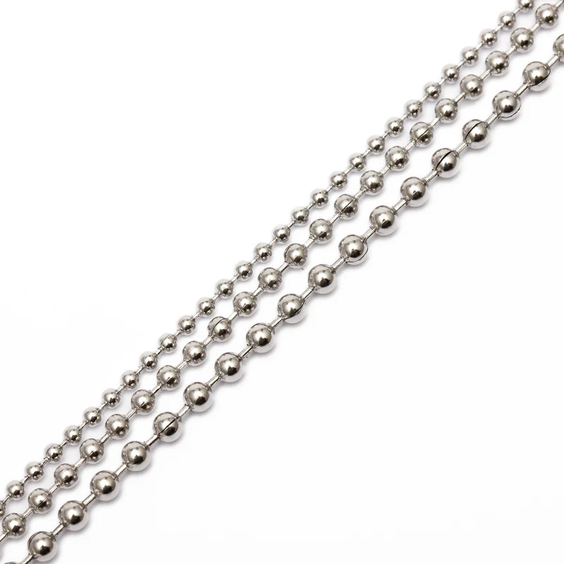 REGELIN 10m/Roll Dia 1.5mm 2mm 2.4mm Beaded Ball Stainless Steel Chain Bulk Jewelry Chains for Necklaces Jewelry Making Supplies