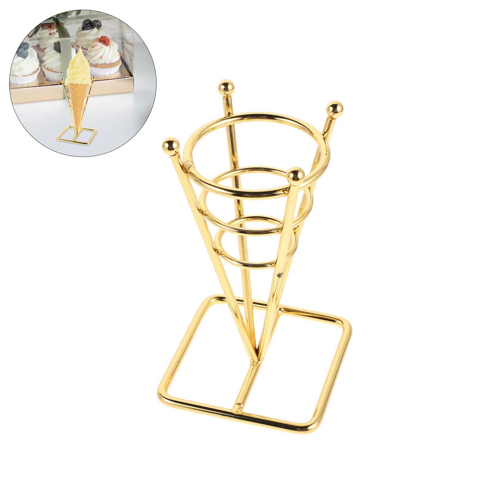 

Стойка-дисплей для вафельных рожков из нержавеющей стали, металлическая подставка для десертов, держатель для вафельных рожков, витрина для кондитерских изделий для кафе и магазинов мороженого