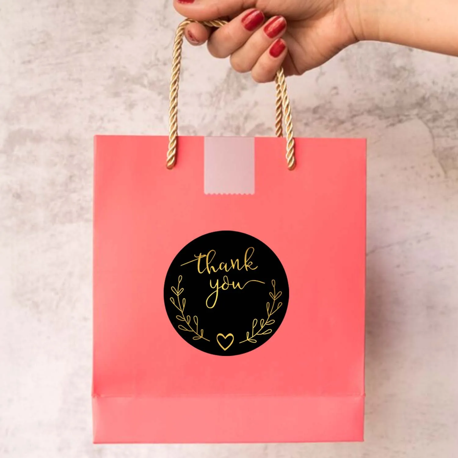 120 Stück/Rolle Rechteckige Kraftpapier Vintage Dankeschön-Aufkleber DIY Geschenkverpackungsdekoration für Handgemachte Geschenke Geschäftsetiketten – Detail 6
