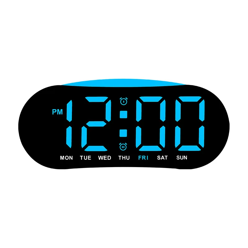 LED digitale wekker temperatuur week datumweergave 2 alarmen elektronische snooze tafelklok met omgevingslicht 12/24 uur
