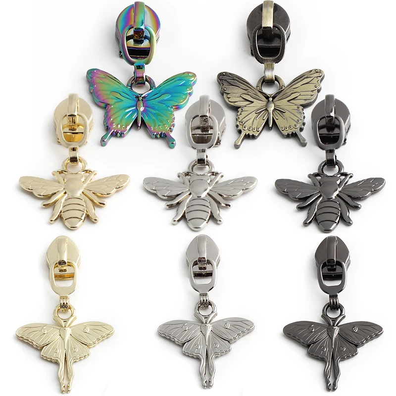 5/10/20 قطعة شكل النحل 5 # سحاب المتزلجون لسحابات النايلون البريدي رئيس مجتذب حقيبة الملابس طقم تصليح الأمتعة DIY بها بنفسك الخياطة الملحقات