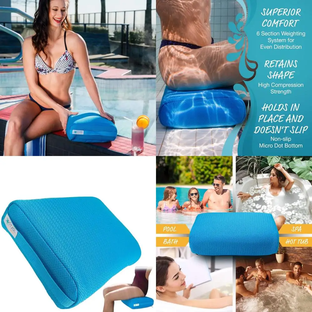 

15x12x5 Hot Tub Seat Cushion, Non-Slip & 6-Section Weighted, Quick-Dry for All Ages