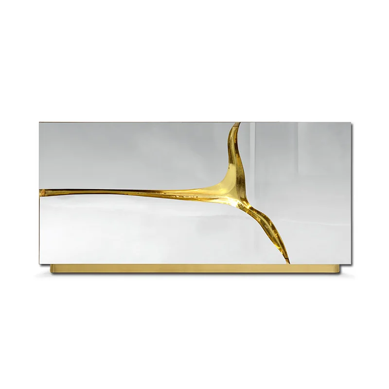 

Italian, light luxury, designer, creative, stainless steel, mirror, bedside table, modern, simple, villa