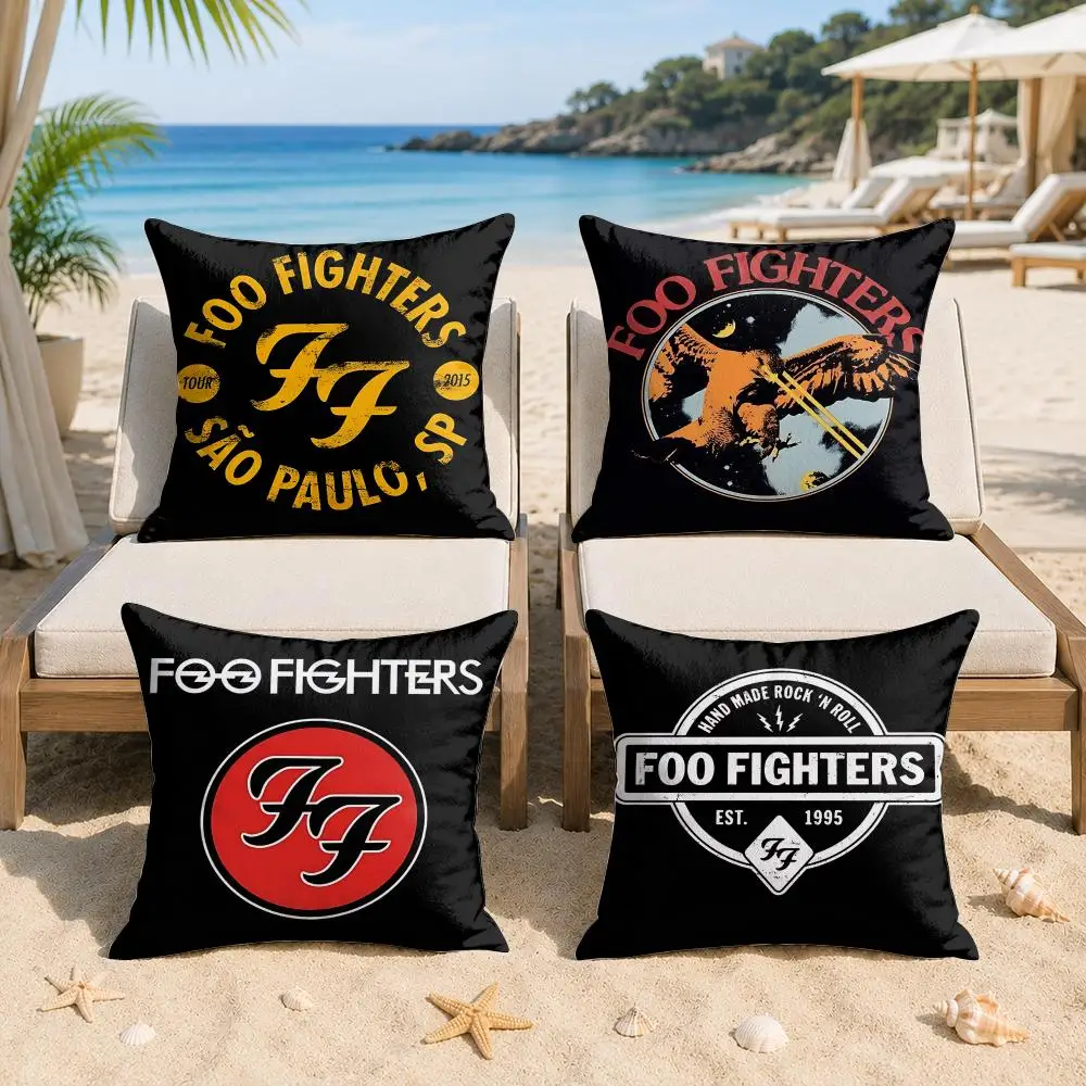 Foo F-Fighters Rock Band Cool Cushion Cover Silky Short Plush Invisible Zipper Dustproof Sofa Pillow Case For Home Decor