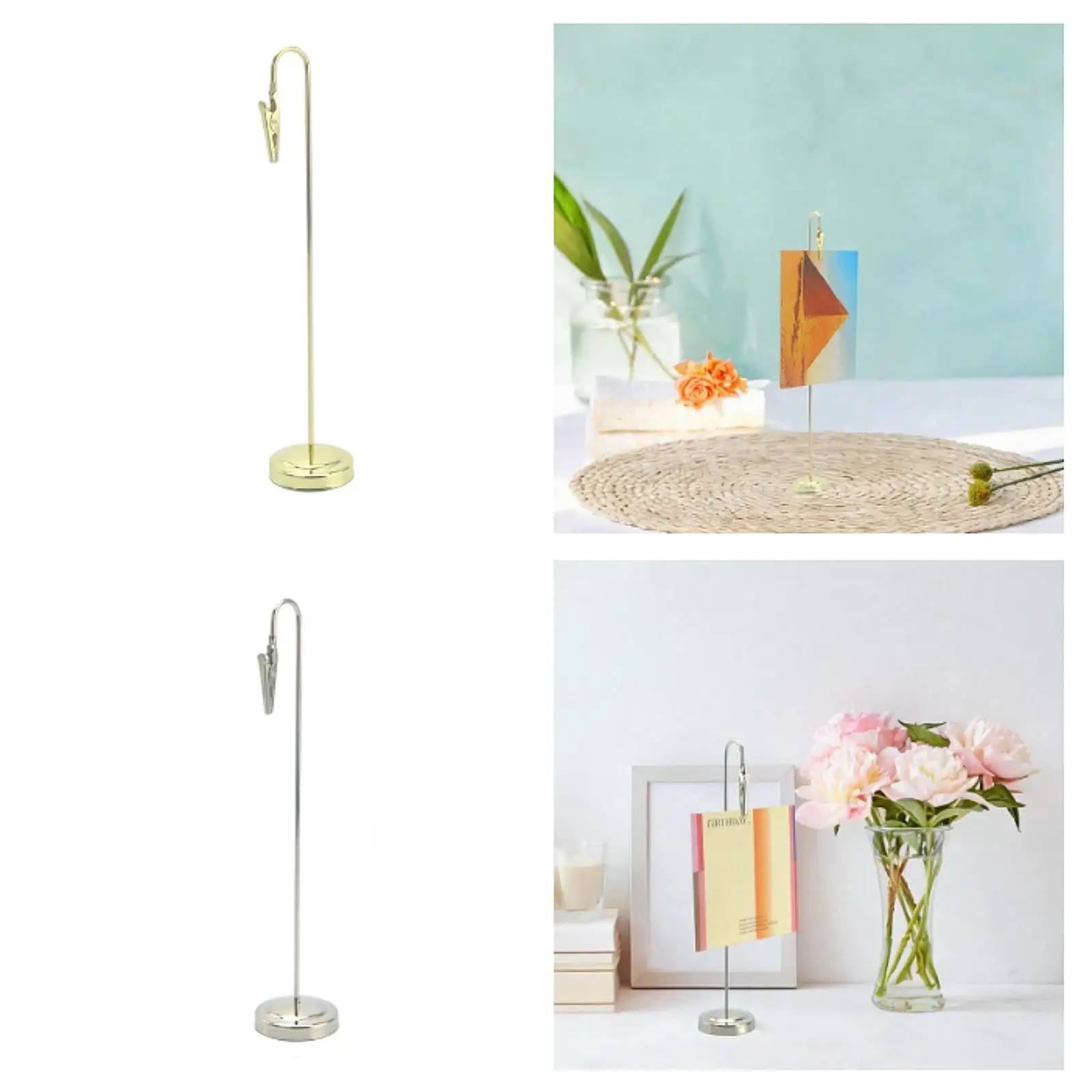 

Table Number Holder Picture Bracket with Clip Desktop Table Card Name Stand for Party Wedding Table Decor Restaurants Birthday