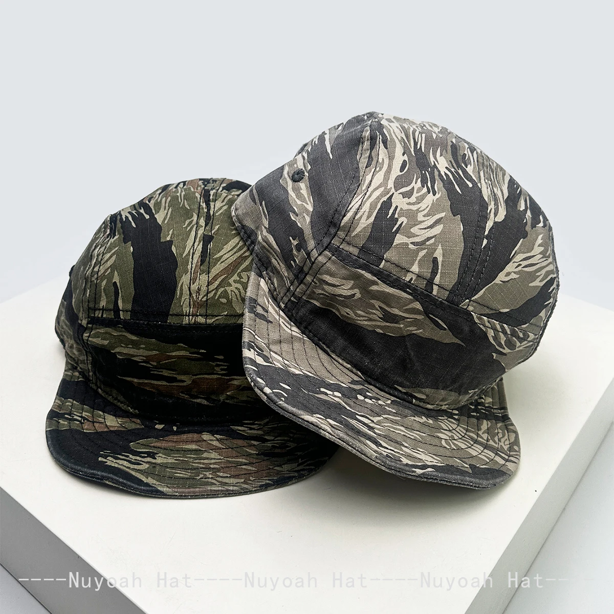 New Men Women American Retro Camouflage Solid Baseball Hats Sunshade Personal Versatile Short Flat Eaves Peaked Caps Fashion Ins